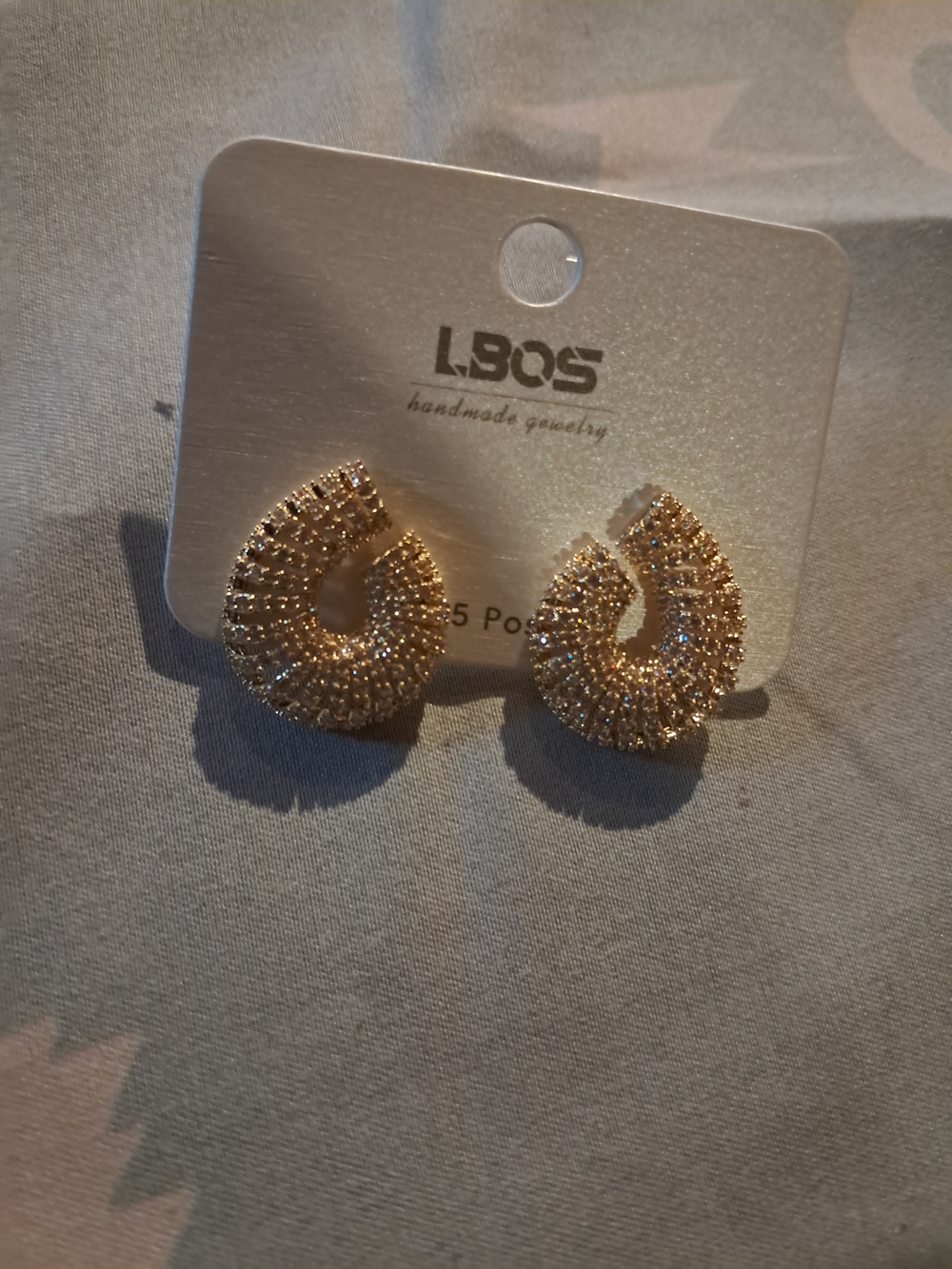Gold Textured Hoop Stud Earrings - Gold